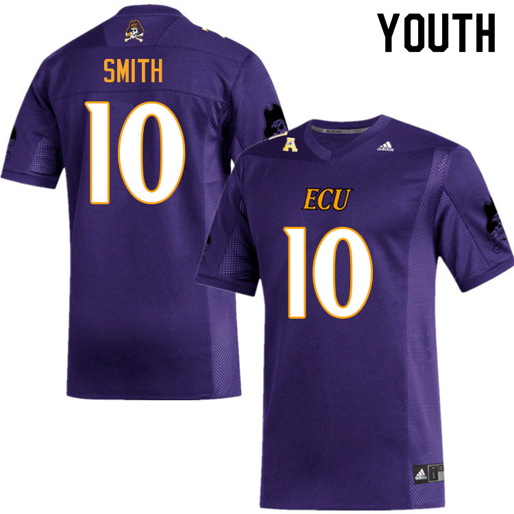 Youth #10 Xavier Smith ECU Pirates College Football Jerseys Sale-Purple - Click Image to Close